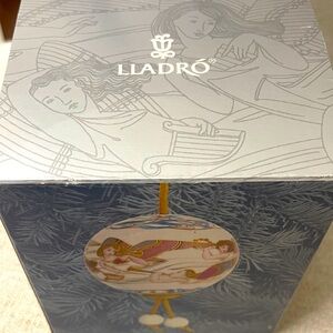 Lladro Angels ChoirVintage ball Ornament with  Pink and Blue and Gold Accents